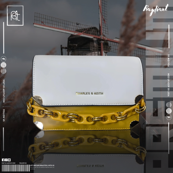 Trend 2024 New Korean Versatile Chain Contrast Small Square Bag Women's One Shoulder Handheld Crossbody Bag